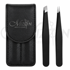 Ultra Precision Slant & Point Tweezers Set with Case | Beauty Tools