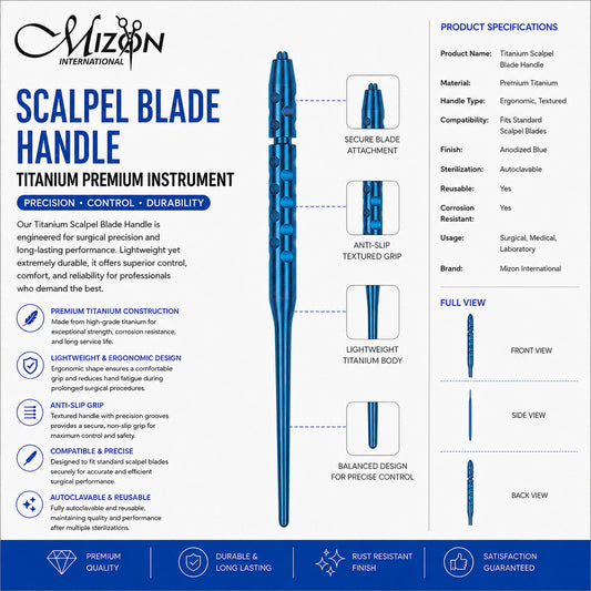 Titanium Scalpel Blade Handle | Premium Surgical Blade Handle | Mizon International