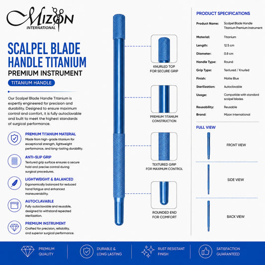 Titanium Scalpel Blade Handle | Premium Surgical Blade Handle | Mizon International
