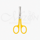 Yellow Baby Nail Scissors Stainless Steel Rounded Safety Tip Infant Nail Cutter by Mizon International